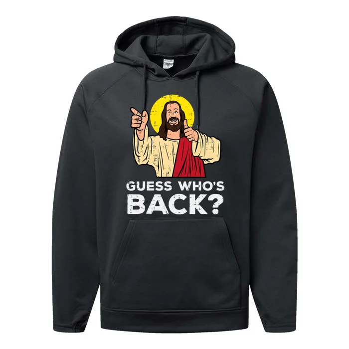 Easter Guess Whos Back Jesus Funny Religious Performance Fleece Hoodie