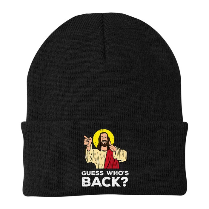 Easter Guess Whos Back Jesus Funny Religious Knit Cap Winter Beanie