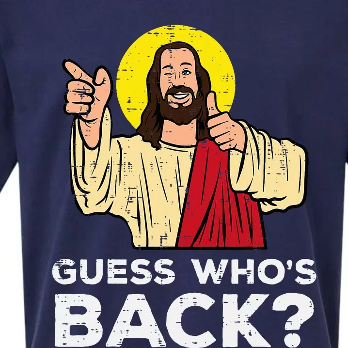 Easter Guess Whos Back Jesus Funny Religious Sueded Cloud Jersey T-Shirt