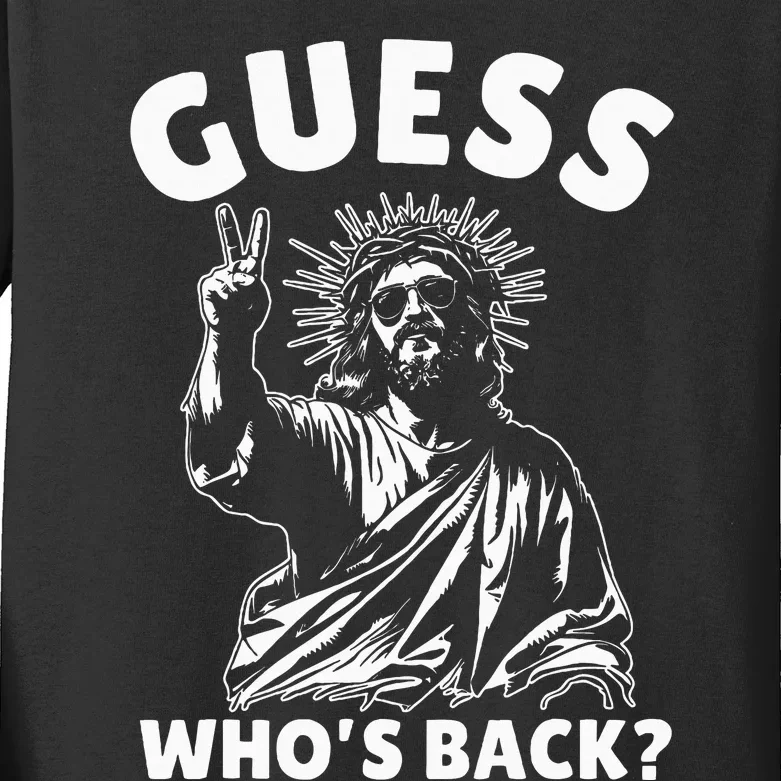 Easter Guess Whos Back Jesus Funny Religious Kids Long Sleeve Shirt