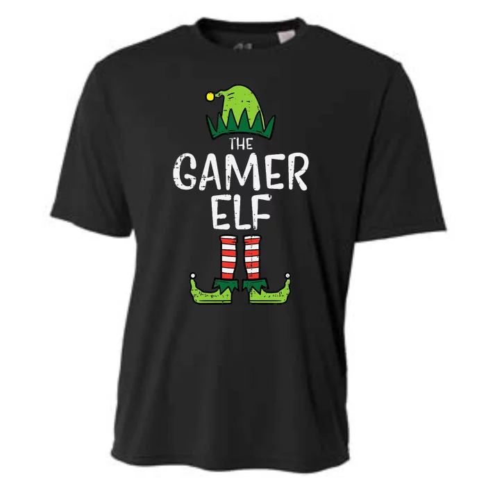 Elf Gamer Xmas Holiday Fun Cooling Performance Crew T-Shirt