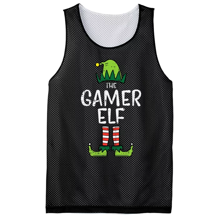 Elf Gamer Xmas Holiday Fun Mesh Reversible Basketball Jersey Tank