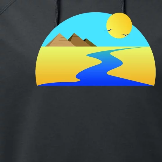 Egypt Nile River Sunset Performance Fleece Hoodie