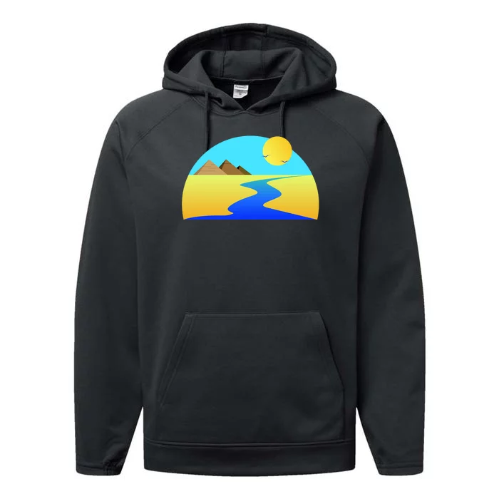 Egypt Nile River Sunset Performance Fleece Hoodie