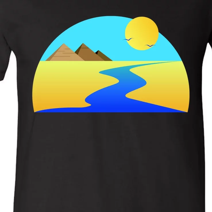 Egypt Nile River Sunset V-Neck T-Shirt