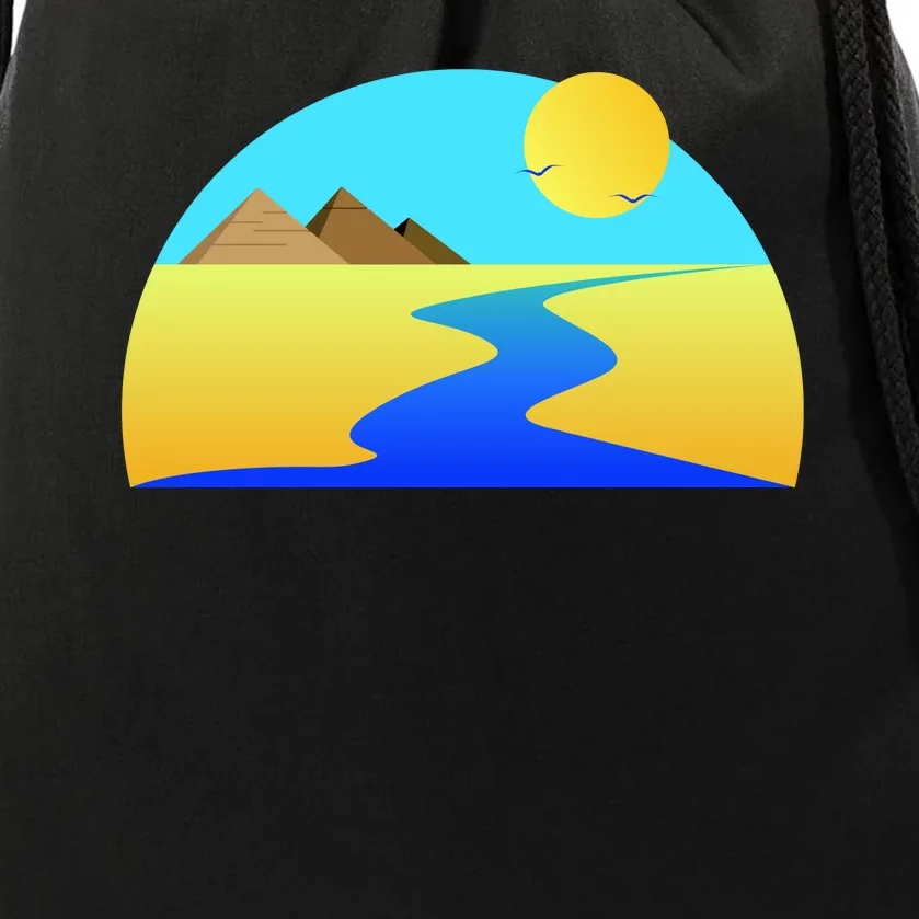 Egypt Nile River Sunset Drawstring Bag