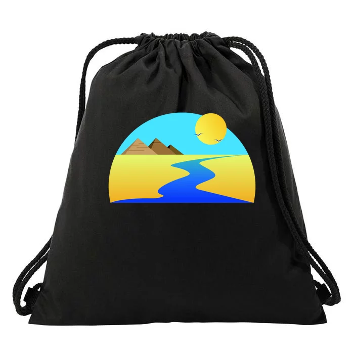 Egypt Nile River Sunset Drawstring Bag