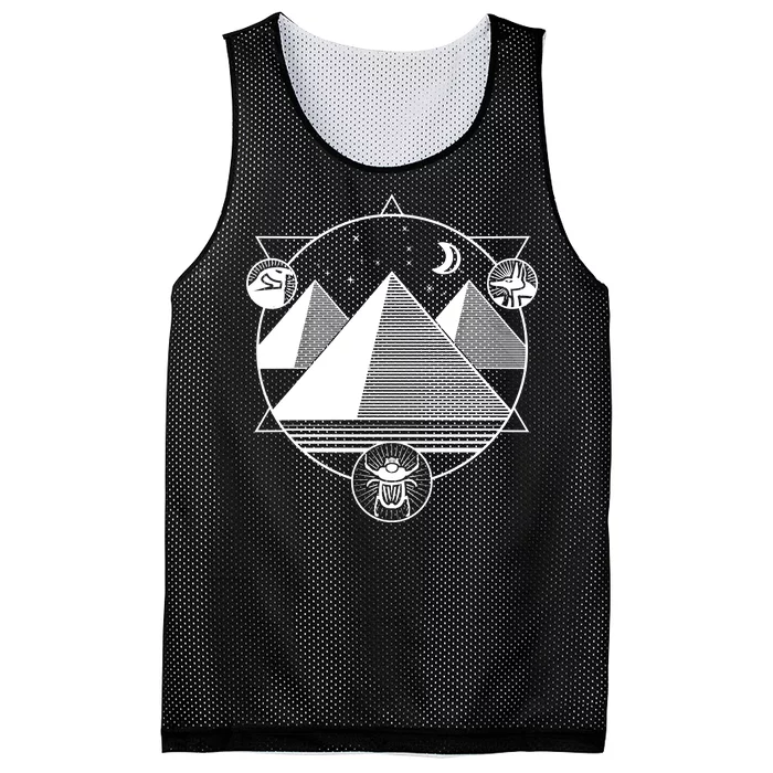 Egyptian Pyramids Emblem Mesh Reversible Basketball Jersey Tank