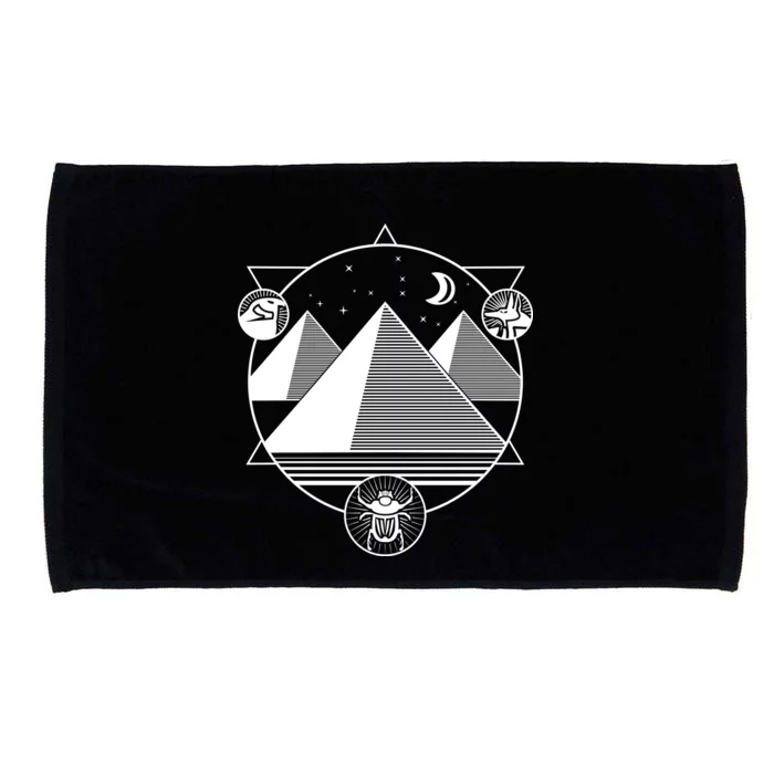 Egyptian Pyramids Emblem Microfiber Hand Towel