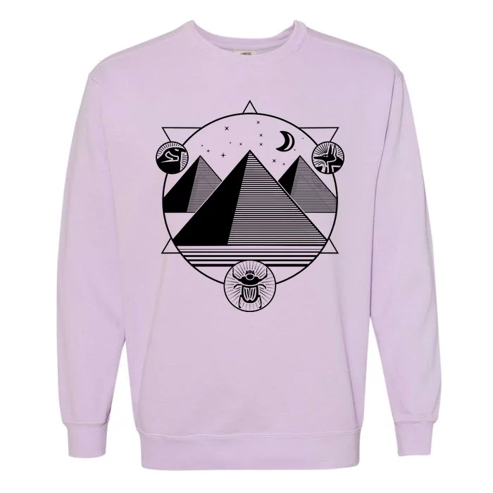 Egyptian Pyramids Emblem Garment-Dyed Sweatshirt