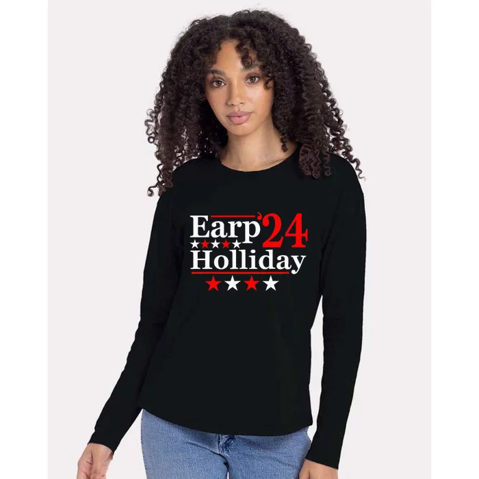 Earp Holliday 2024 Political Parody Womens Cotton Relaxed Long Sleeve T-Shirt