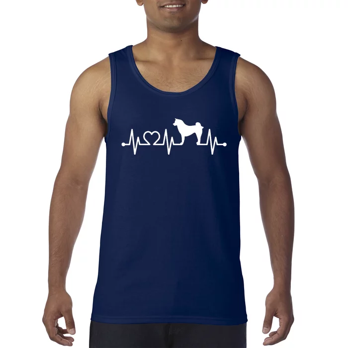 ECG Heartbeat Akita Inu Ken Pulse Japanese Dog Owner Tank Top