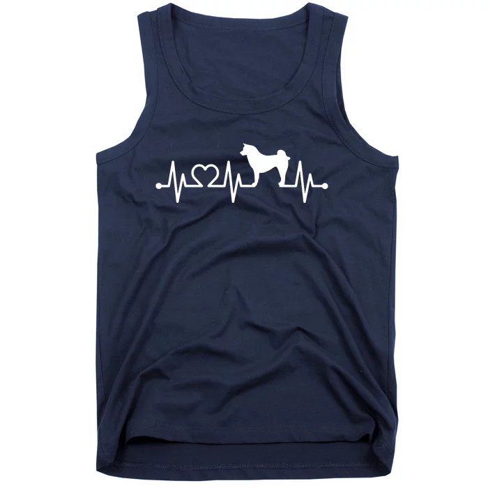 ECG Heartbeat Akita Inu Ken Pulse Japanese Dog Owner Tank Top