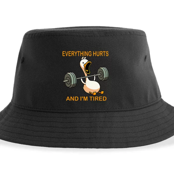 Everything Hurts And IM Tired Duck Sustainable Bucket Hat