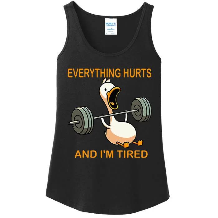 Everything Hurts And IM Tired Duck Ladies Essential Tank