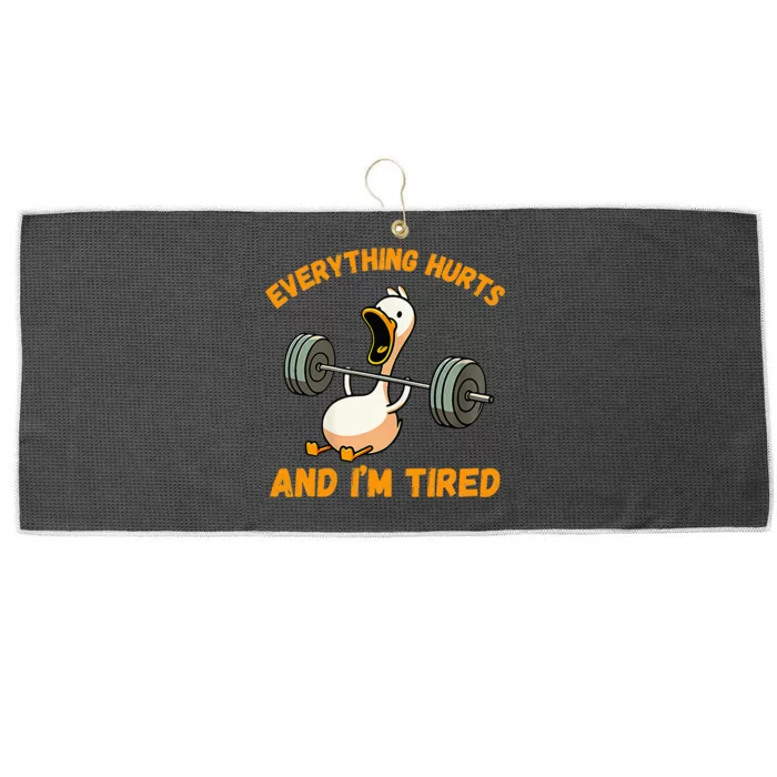 Everything Hurts And IM Tired Duck Large Microfiber Waffle Golf Towel