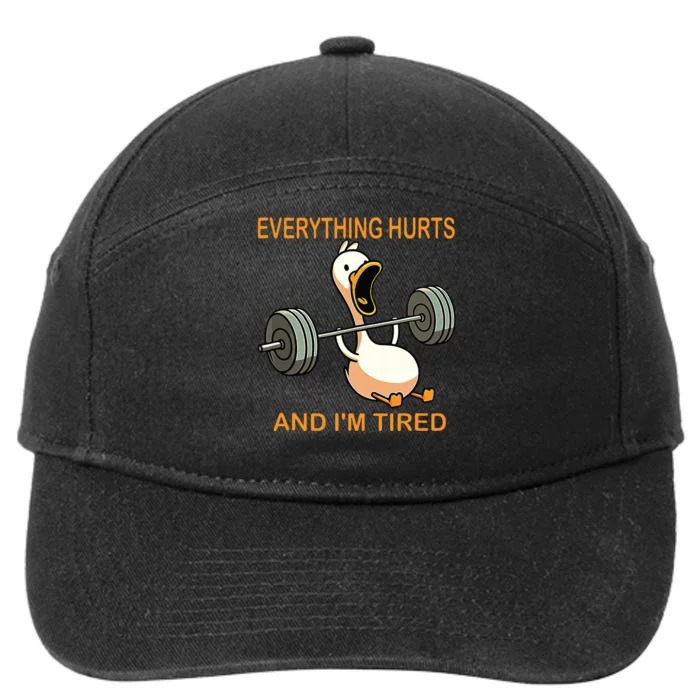 Everything Hurts And Im Tired Duck 7-Panel Snapback Hat