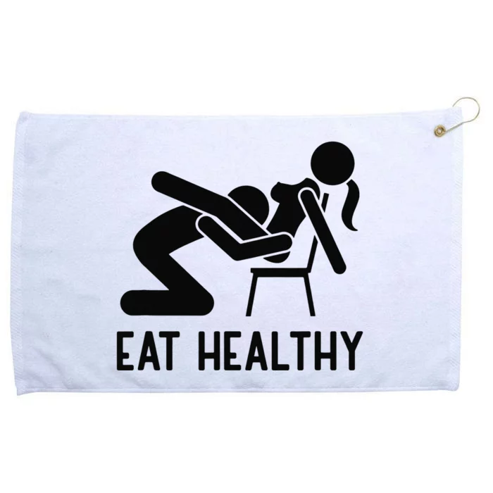 Eat Health Adult Joke Funny Sexy Saying Valentine Pun Humor Grommeted Golf Towel