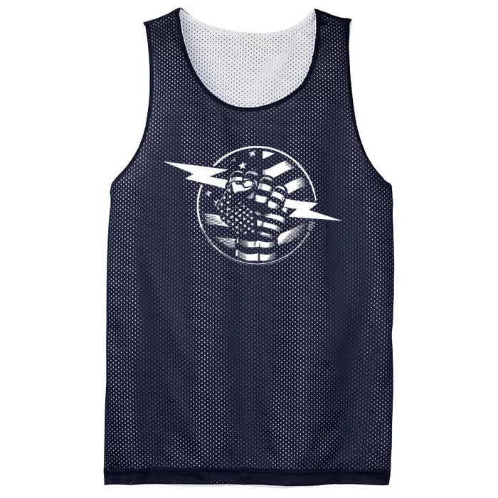 Electrician Hero American Flag Electrical Worker For Mesh Reversible Basketball Jersey Tank