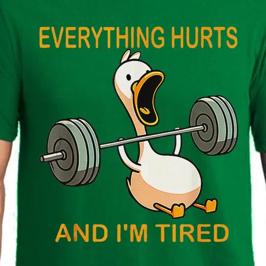 Everything Hurts And IM Tired Duck Tank Top Pajama Set