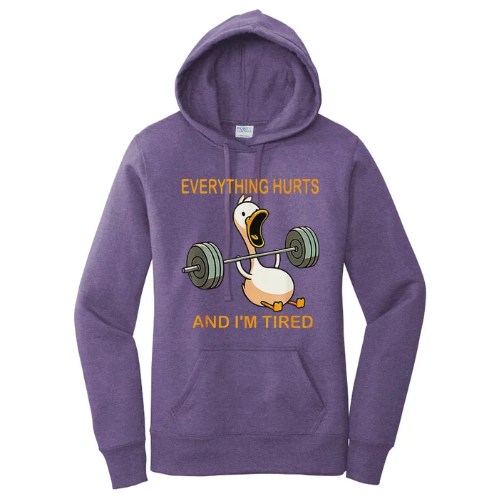 Everything Hurts And IM Tired Duck Tank Top Women's Pullover Hoodie