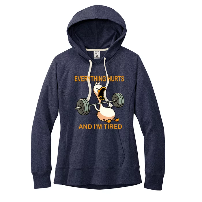 Everything Hurts And IM Tired Duck Women's Fleece Hoodie