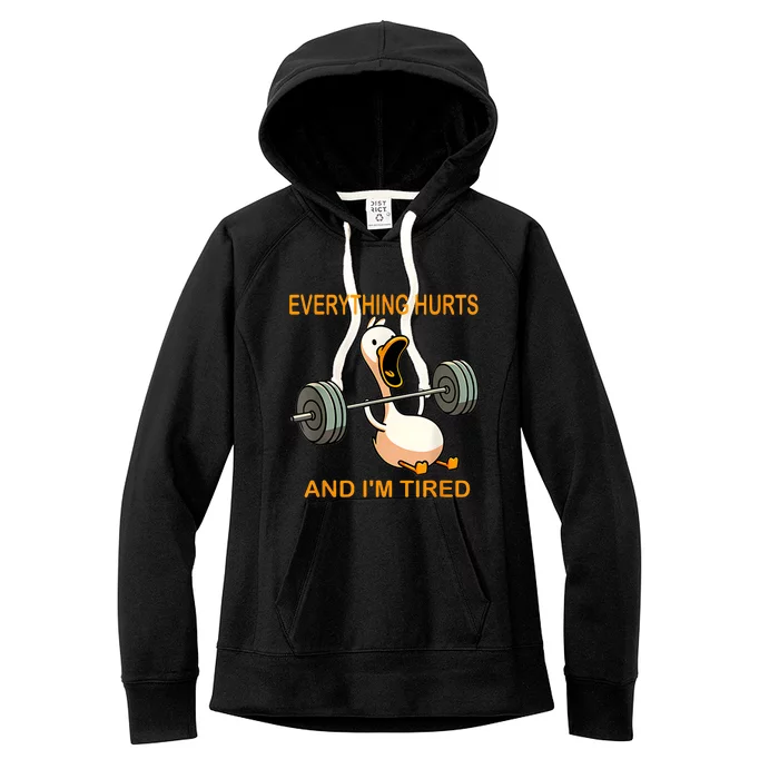 Everything Hurts And IM Tired Duck Women's Fleece Hoodie