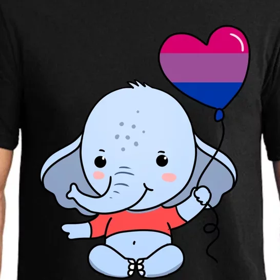 Elephant Heart Balloon Bisexual Pride Gift Pajama Set