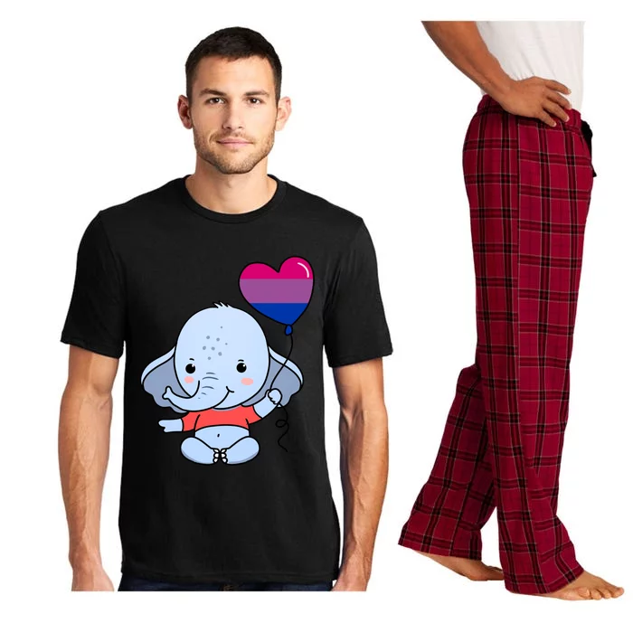 Elephant Heart Balloon Bisexual Pride Gift Pajama Set