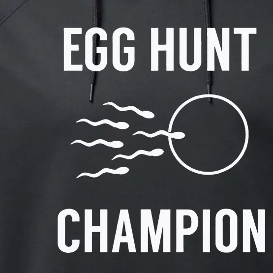 Egg Hunt Champion Funny Dad Easter Pregnancy Announcement Performance Fleece Hoodie