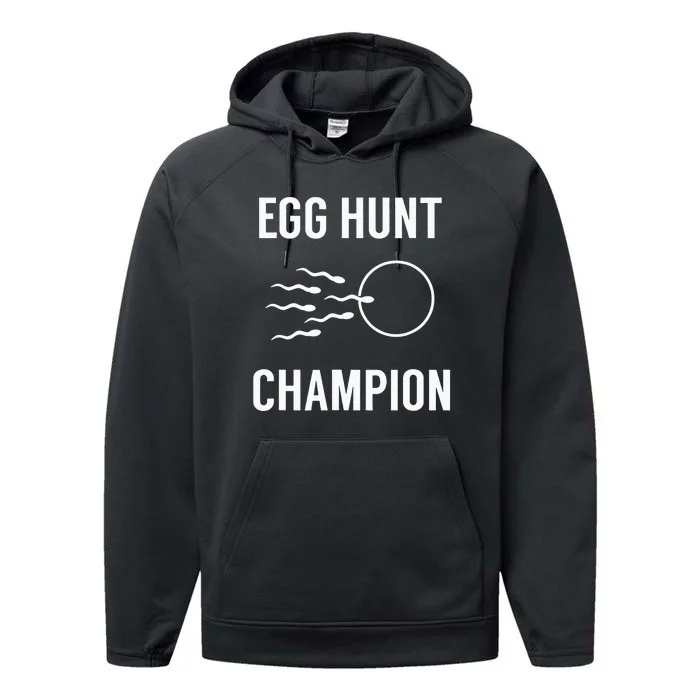 Egg Hunt Champion Funny Dad Easter Pregnancy Announcement Performance Fleece Hoodie