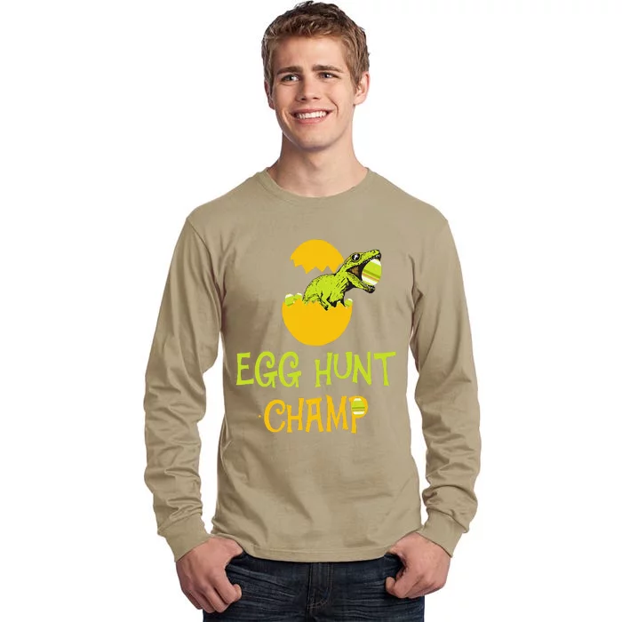 Egg Hunt Champ Funny Easter Dinosaur Gift Tall Long Sleeve T-Shirt