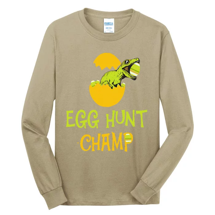 Egg Hunt Champ Funny Easter Dinosaur Gift Tall Long Sleeve T-Shirt