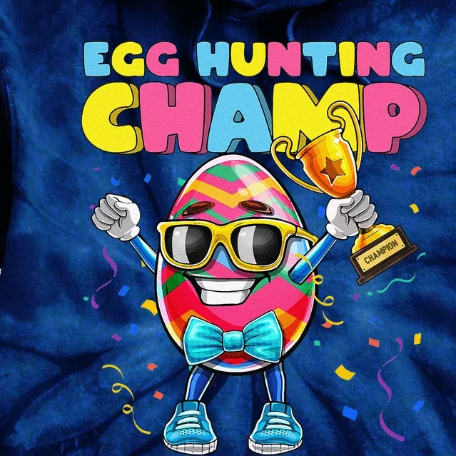 Egg Hunting Champion Easter Egg Easter Basket Stuffer Tie Dye Hoodie