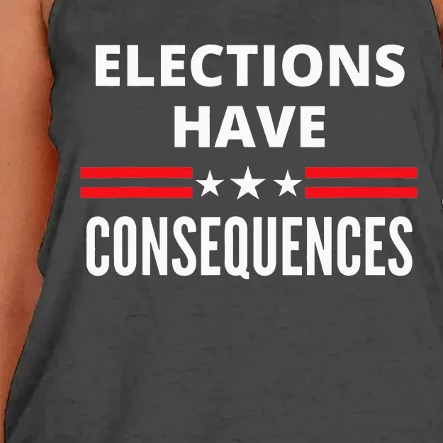 Elections Have Consequences Political Women's Knotted Racerback Tank