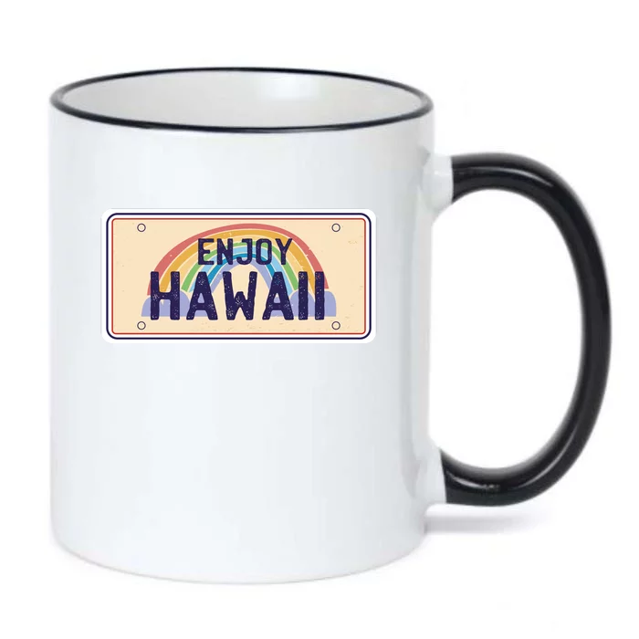 Enjoy Hawaii Car Plate Black Color Changing Mug