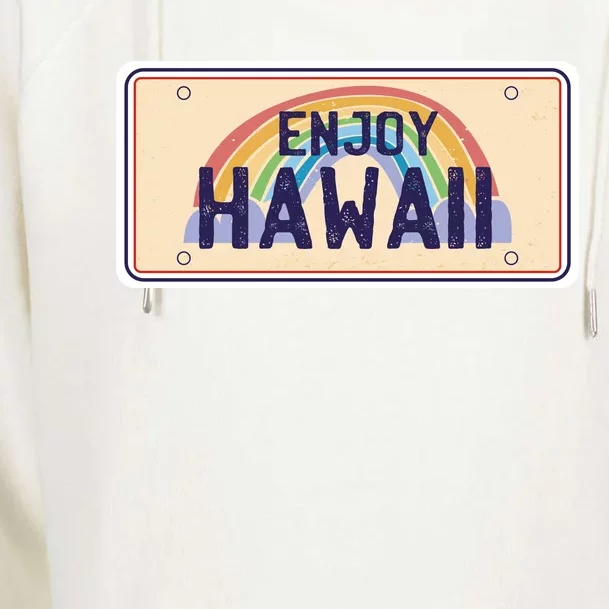 Enjoy Hawaii Car Plate Womens Funnel Neck Pullover Hood