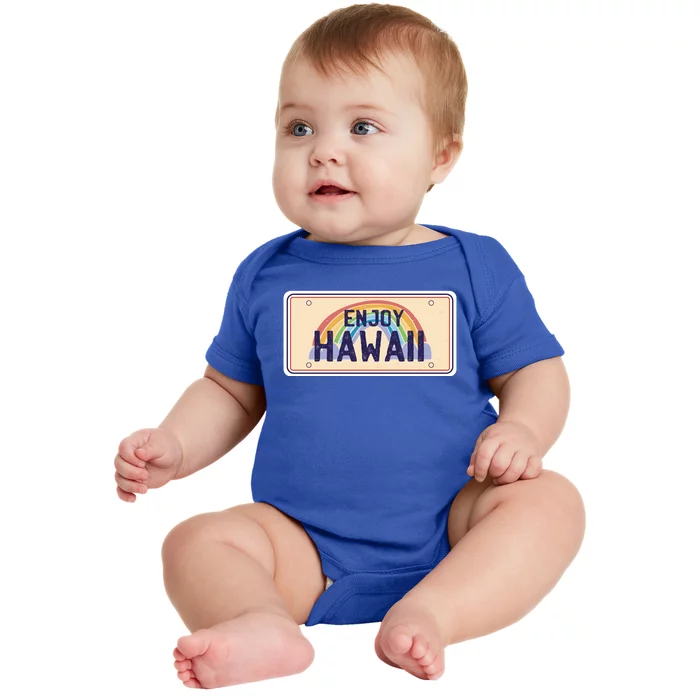 Enjoy Hawaii Car Plate Baby Bodysuit