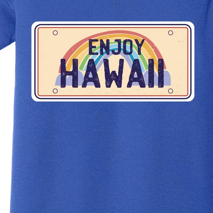 Enjoy Hawaii Car Plate Baby Bodysuit