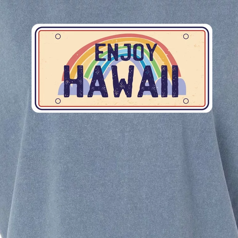 Enjoy Hawaii Car Plate Garment-Dyed Women's Muscle Tee