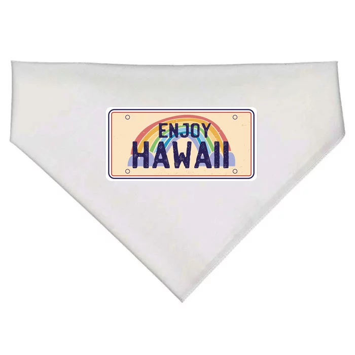 Enjoy Hawaii Car Plate USA-Made Doggie Bandana