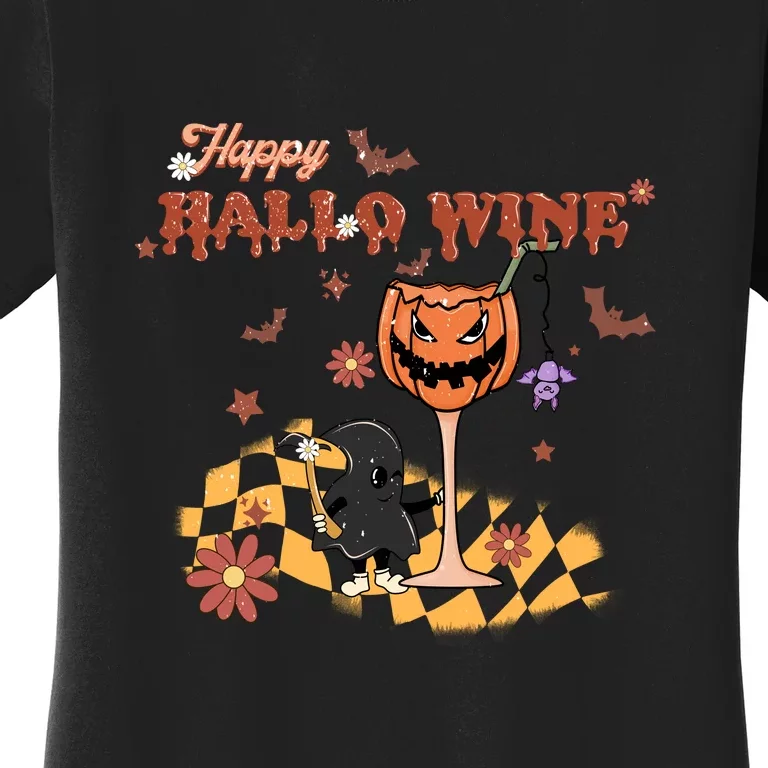 Easy Halloween Costumes Ideas Happy Hallo Wine Halloween Gift Women's T-Shirt