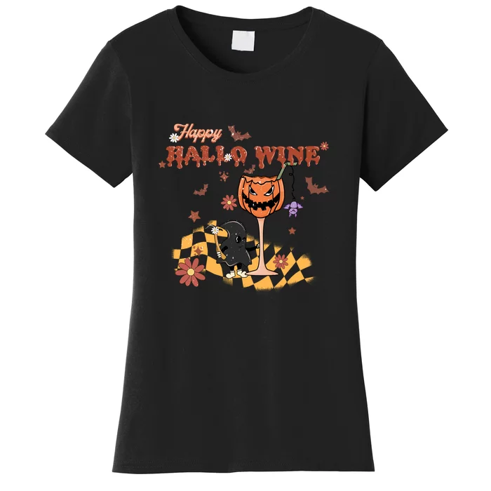 Easy Halloween Costumes Ideas Happy Hallo Wine Halloween Gift Women's T-Shirt