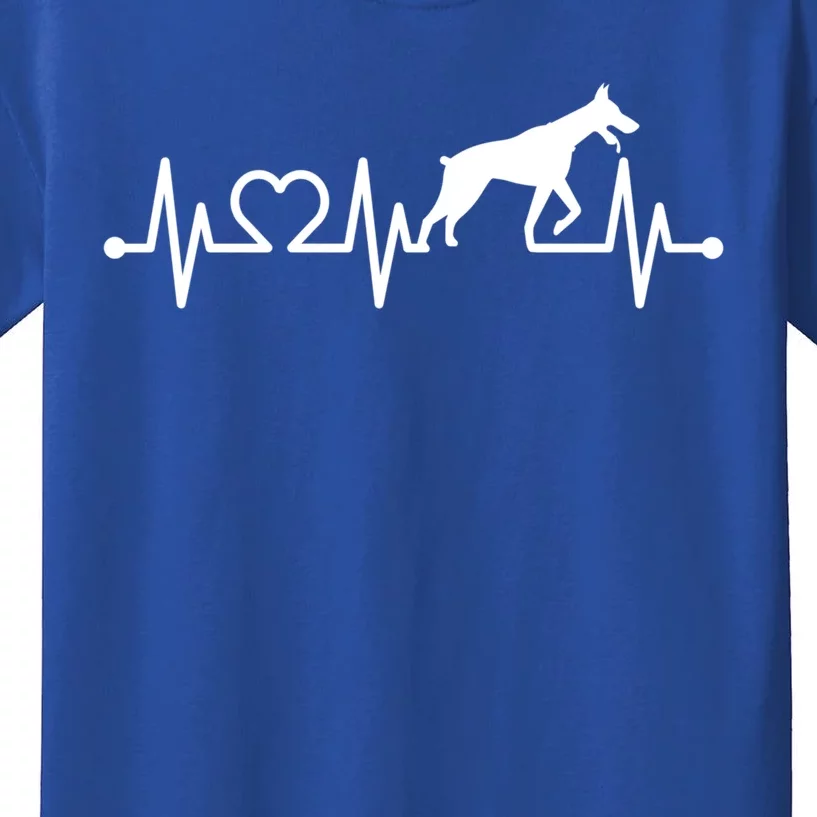 Ecg Heartbeat Dobie Dober Pinscher Pulse For Dog Owner Cute Gift Kids T-Shirt