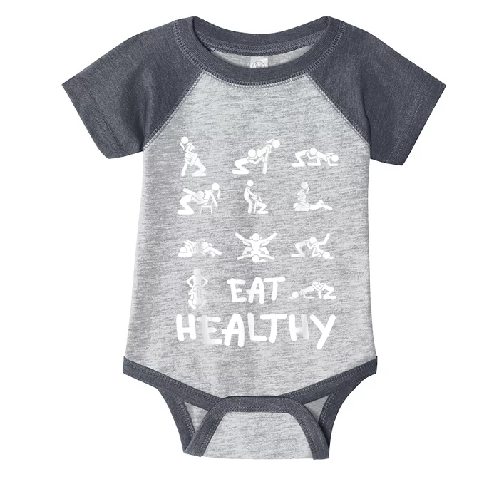 Eat Healthy Dirty Adult Humor Saying Joke Infant Baby Jersey Bodysuit