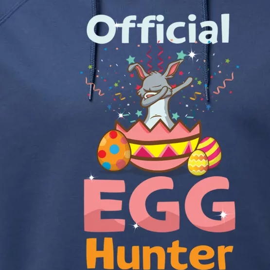 Egg Hunter Dabbing Rabbit Design Easter Egg Cool Gift Performance Fleece Hoodie