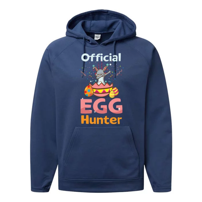 Egg Hunter Dabbing Rabbit Design Easter Egg Cool Gift Performance Fleece Hoodie