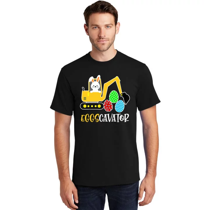 EggsCavator Happy Easter Funny Excavator Hunting Egg Gifts Tall T-Shirt