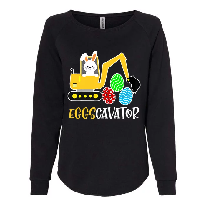 EggsCavator Happy Easter Funny Excavator Hunting Egg Gifts Womens California Wash Sweatshirt