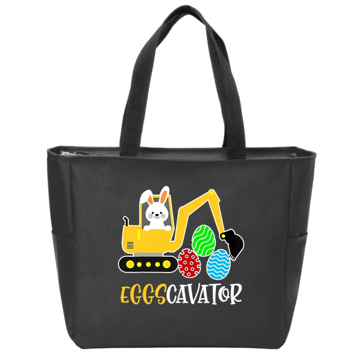 EggsCavator Happy Easter Funny Excavator Hunting Egg Gifts Zip Tote Bag